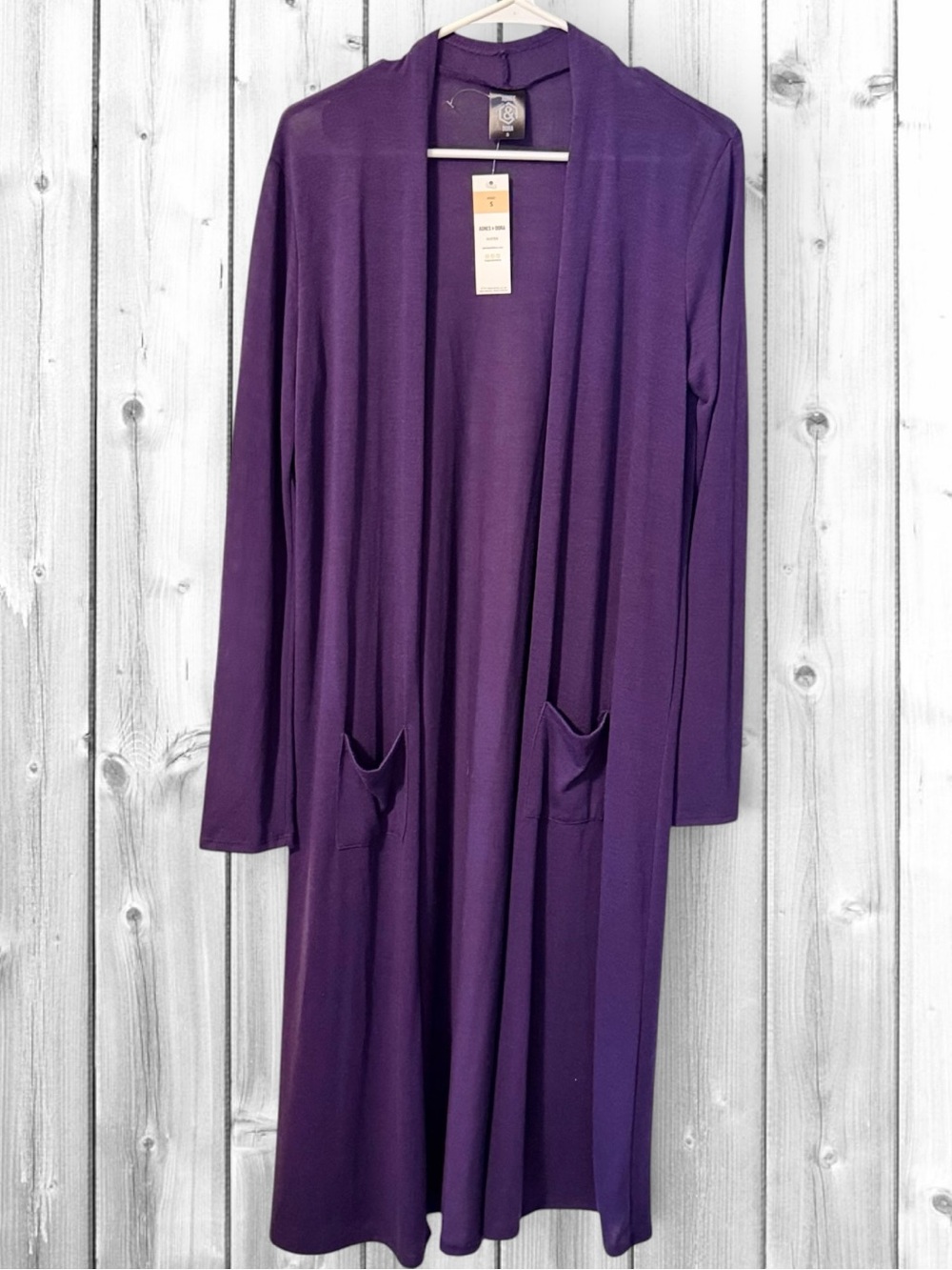 🌼Agnes & Dora Long Open Front Cardigan in Deep Purple